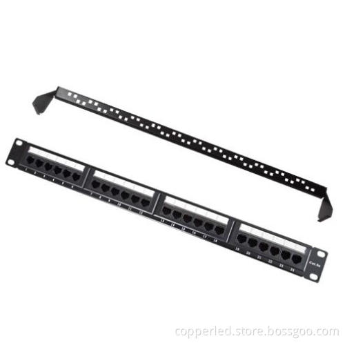 UTP Cat. 5e 24 Port Patch Panel with Back Bar